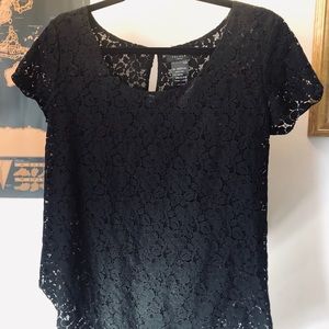 Black Lace Blouse - size medium